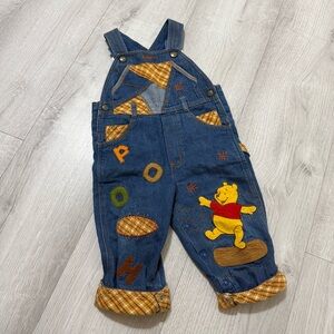 Disney Blue Overalls with Pooh Design